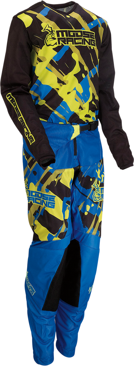 MOOSE RACING Youth Agroid Pants - Blue/Hi Vis - 28 2903-2170