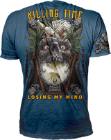 LETHAL THREAT Killing Time T-Shirt - Blue - Medium VV40175M