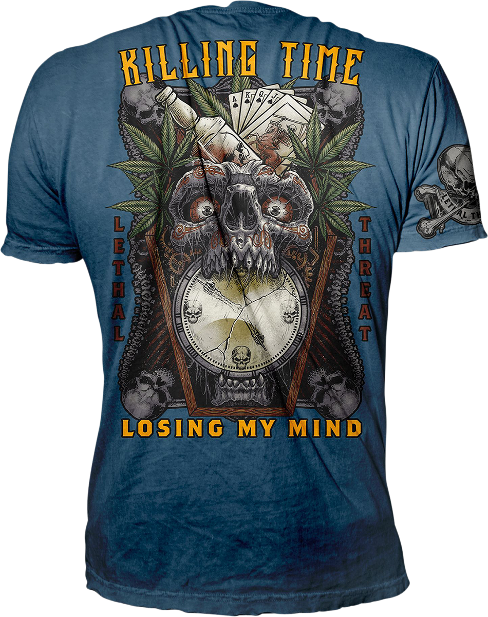 LETHAL THREAT Killing Time T-Shirt - Blue - 3XL VV40175XXXL