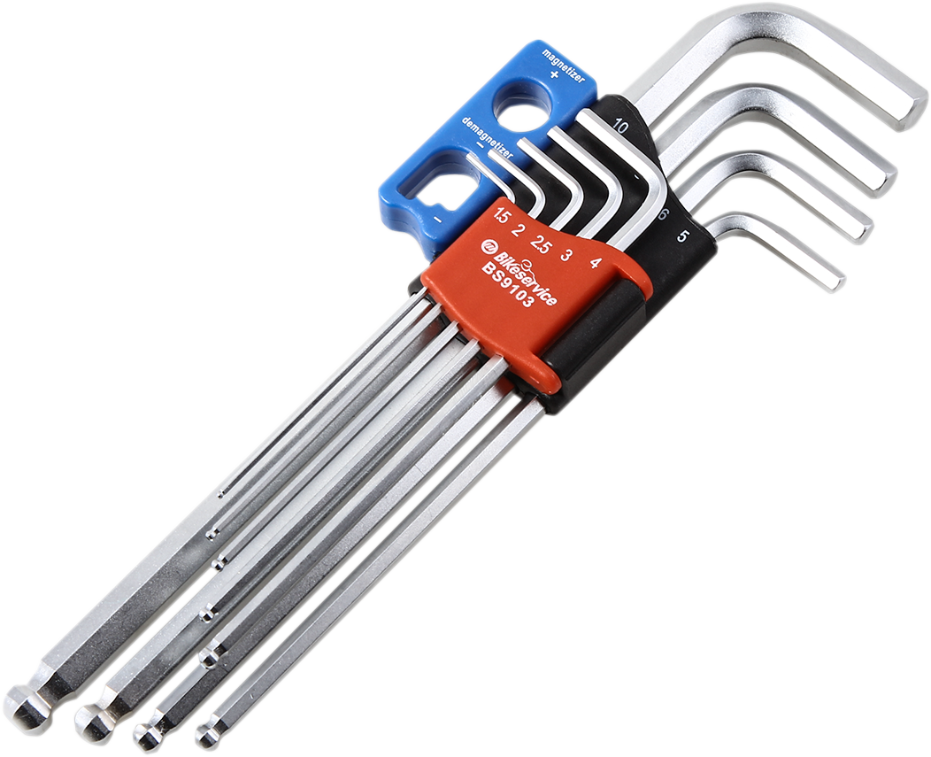 BIKESERVICE Magnetic Ball Point Hex Key- 9-Piece BS9103