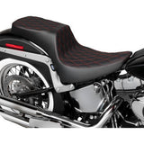 DRAG SPECIALTIES Performance Predator 2-Up Seat - Vinyl - Double Diamond - Red Thread - FL '00-'17 0802-1643