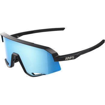 100%  Slendale Sunglasses - Matte Black - HiPER Blue  60057-00003