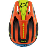 ALPINESTARS Youth SM3 Helmet - Fray - Gloss Black/Orange/Yellow Fluo- Large 8301625-1455-YL