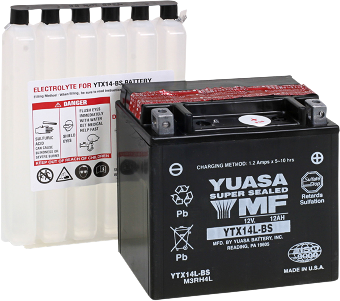 YUASA AGM Battery - YTX14L-BS .69 L YUAM3RH4L