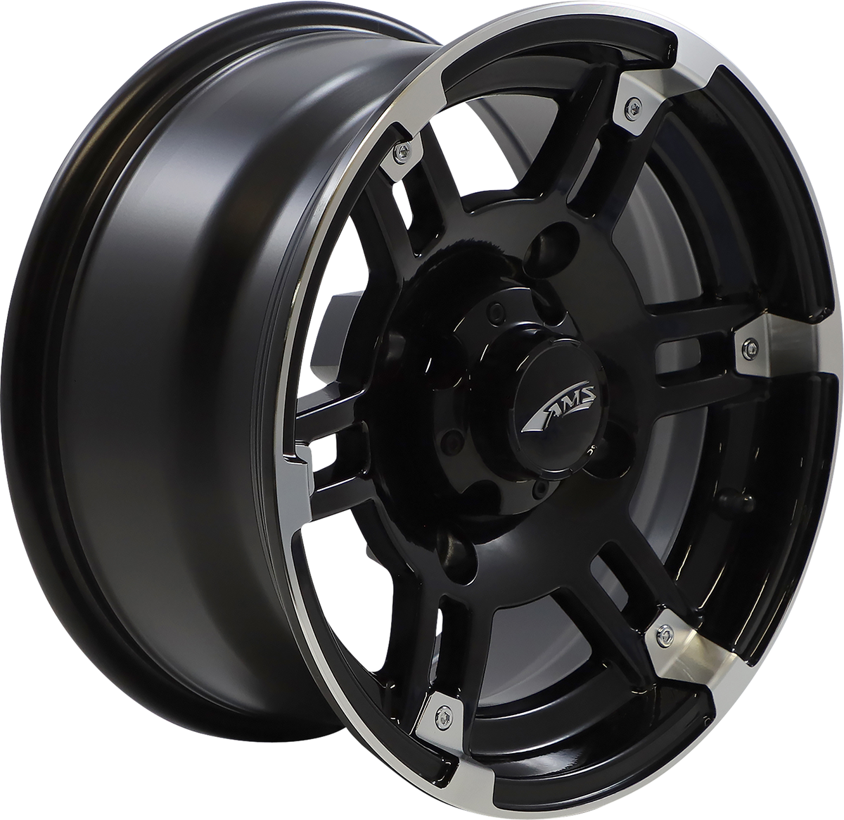 AMS Wheel - Roll'n 104 - Front/Rear - Machined Black - 14x7 - 4/156 - 4+3 4734-031AB