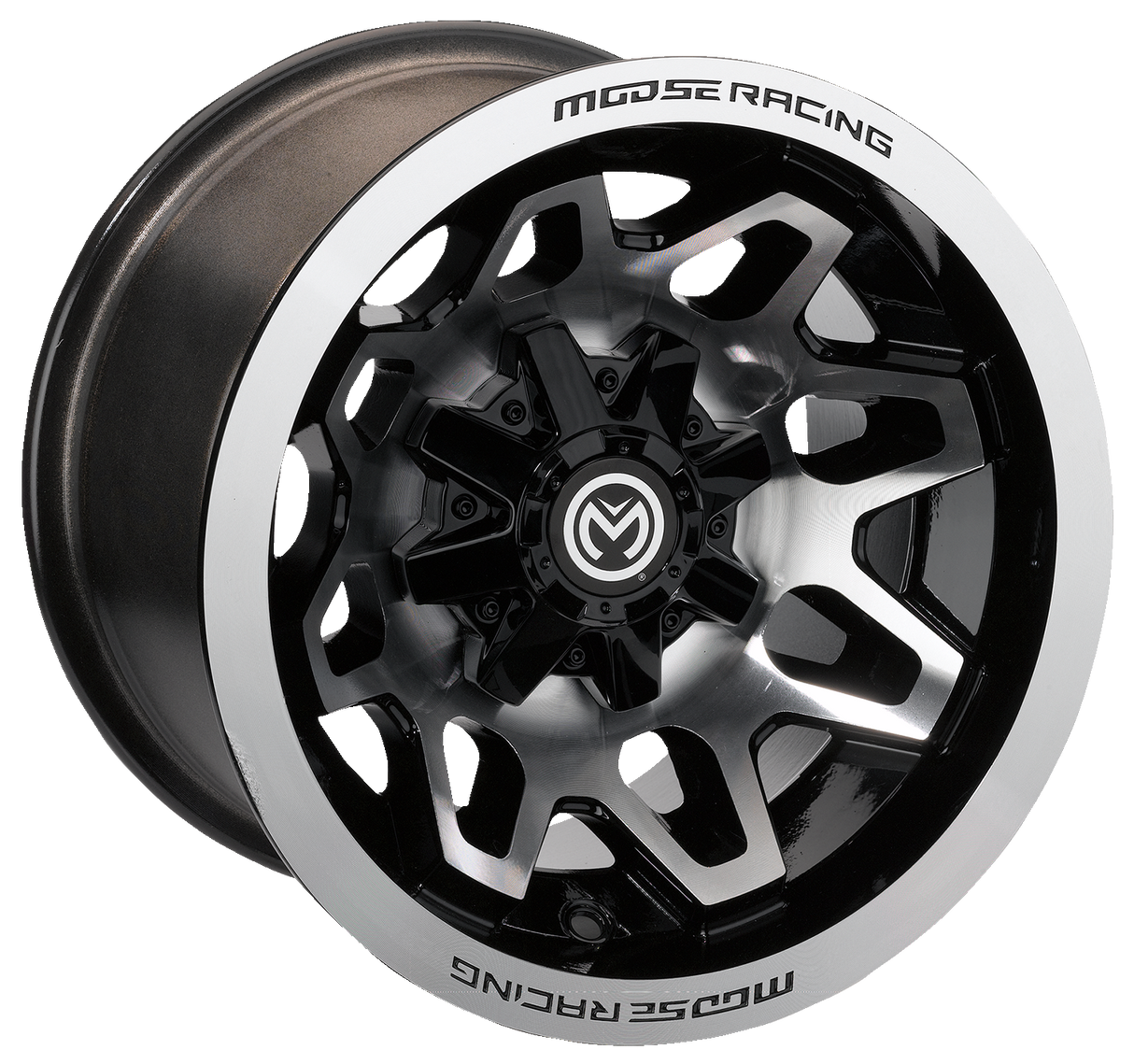 MOOSE UTILITY Wheel - 416X - Front/Rear - Machined Black - 12x7 - 4/156 - 4+3 416M127156GBMF4