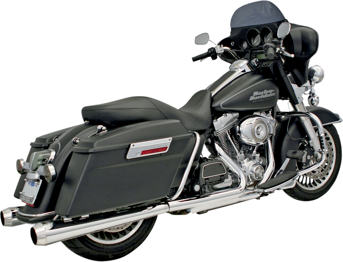 BASSANI XHAUST Megaphone Mufflers - Chr/Pol - Tapered - Performance Baffle FLH-517L