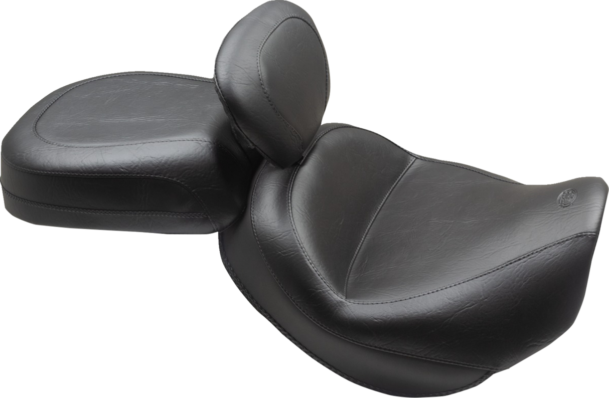 MUSTANG Wide Touring Solo Seat - Black - Plain - with Driver Backrest - C90T '15-'19 89206