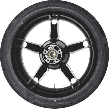 COASTAL MOTO Daytona Rear Wheel - Black Cut (18") | Dunlop AE Tire (180/55B18) PKG-DAY185BC-24ABST