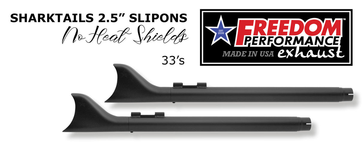 HARLEY TOURING SHARKTAIL 2.125" SLIP-ONS "NO HEAT-SHIELDS" *FITS 95-16 YEARS ONLY*