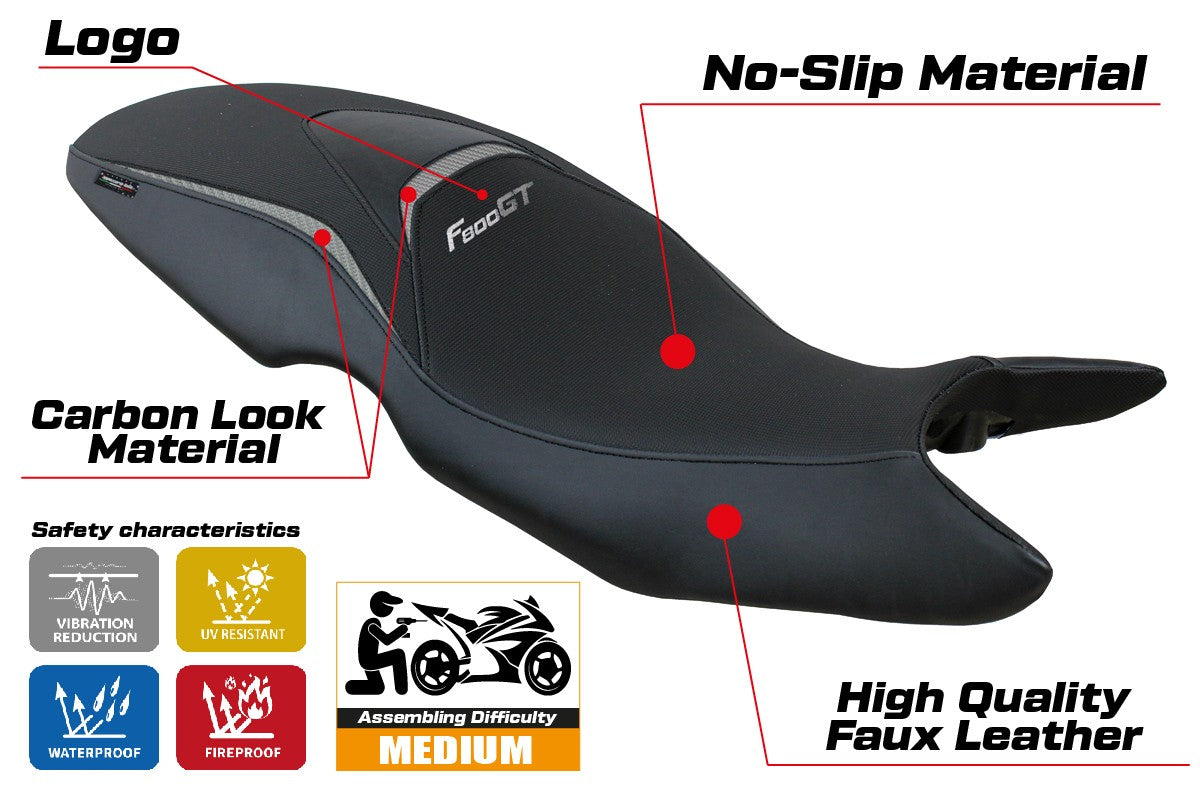 Tappezzeria Italia BMW F800GT 2012 2013 2014 2015 2016 Seat Cover Silver Black
