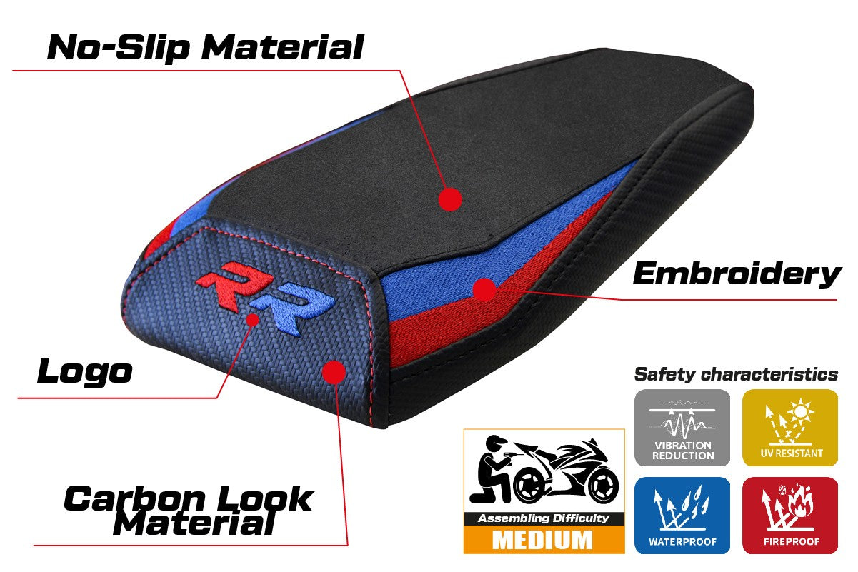 Tappezzeria Italia BMW M1000RR 2023-2025 Seat Cover Velvet Red Blue Black