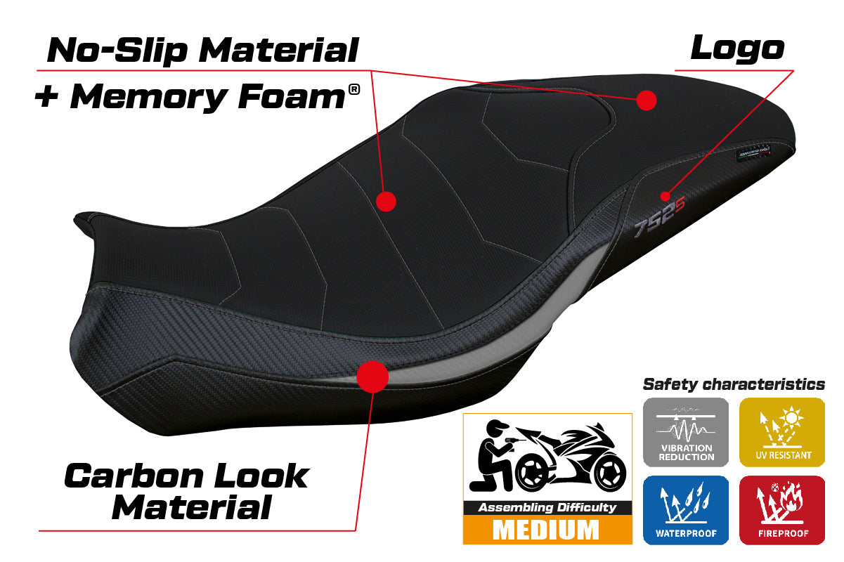 Tappezzeria Italia Benelli 752S 2019-2025 Seat Cover Comfort in Silver