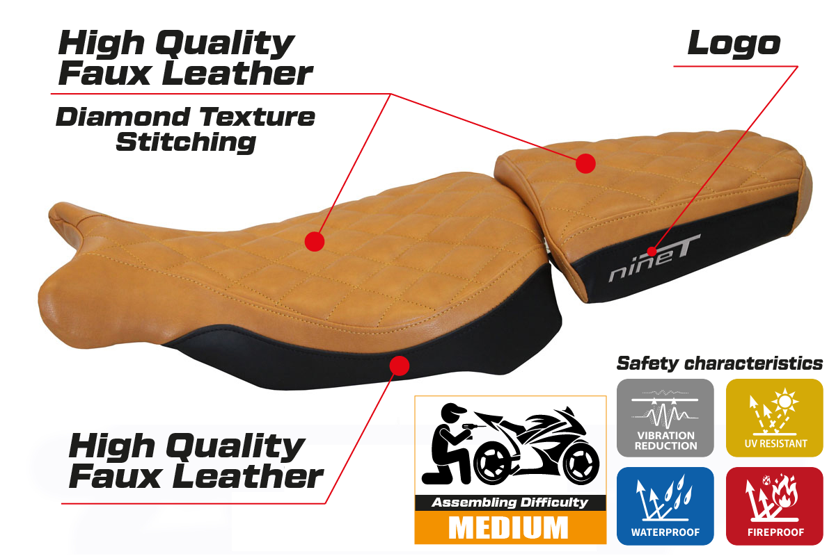 Tappezzeria Italia BMW R1200 Nine T 2014-2024 Seat Cover Camel FR