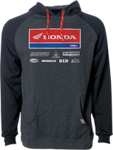 FACTORY EFFEX Honda 21 Racewear Hoodie - Charcoal/Black - Large 24-88324