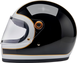 BILTWELL Gringo S Helmet - Gloss White/Black Tracker - XS 1003-566-501