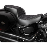 DRAG SPECIALTIES Predator 2-Up Seat - Vinyl - Double Diamond - Silver Stitching - FLSB/FXLRS '18-'24 0802-1636