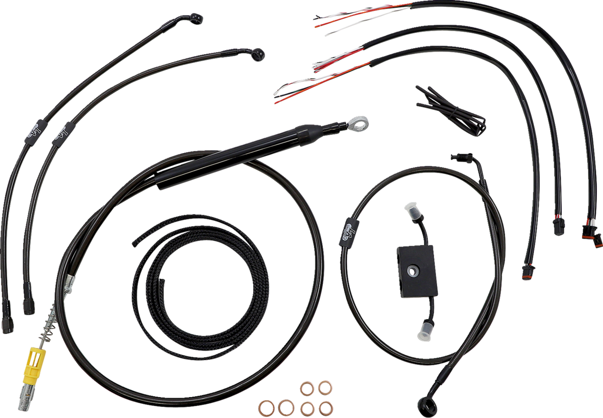 LA CHOPPERS Cable Kit- Quick Connect - 18" - 20" Ape Hanger Handlebars - Midnight LA-8157KT2-19M