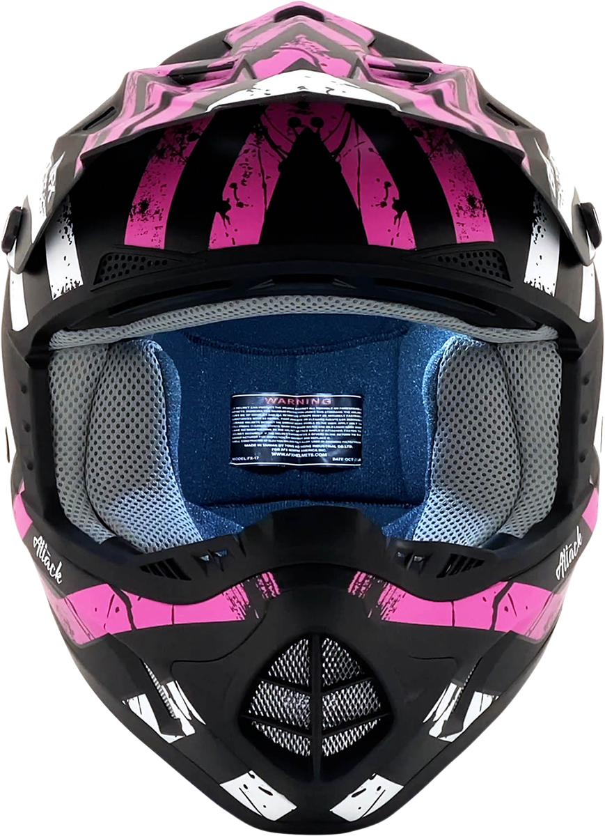 AFX FX-17Y Helmet - Attack - Matte Black/Fuchsia - Large 0111-1413