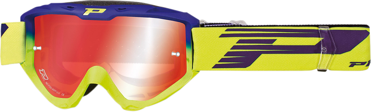 PRO GRIP 3450 Riot Goggles - Electric Blue/Yellow Fluo - Mirror PZ3450BEGFFL