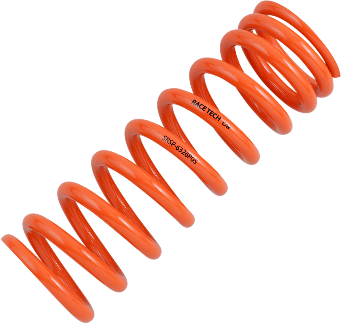 RACE TECH Progressively Wound Shock Spring - Orange - P05 - Spring Rate 336 lbs/in SRSP 6326P05