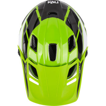 KALI Child Maya Full Face Helmet - Race - Gloss Lime/White/Black - OS 0221923322