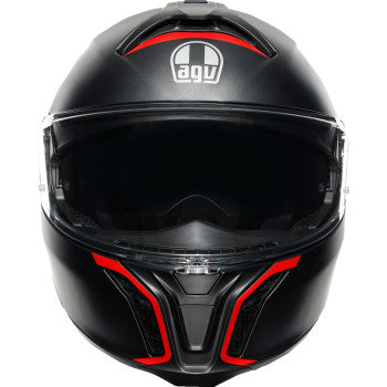 AGV Tourmodular Helmet - Frequency - Matte Gunmetal/Red - Large 211251F2OY00514