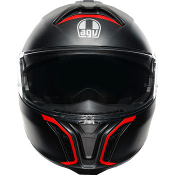 AGV Tourmodular Helmet - Frequency - Matte Gunmetal/Red - 2XL  211251F2OY00516