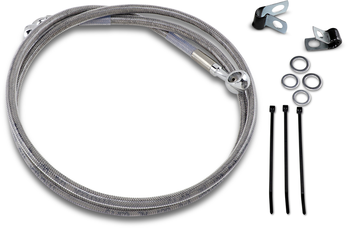 DRAG SPECIALTIES Brake Line - Front - +8" - Stainless Steel 640113-8