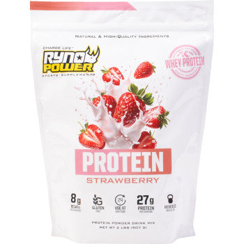 RYNO POWER Protein Powder - Strawberry - 2 lb - 20 Servings PRO-STRAW-2LB