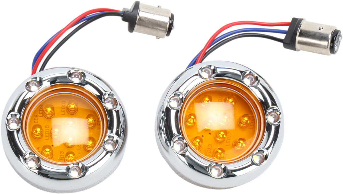 ARLEN NESS LED Light Kit for Factory Turn Signal Housing - Amber/White - Chrome 12-757