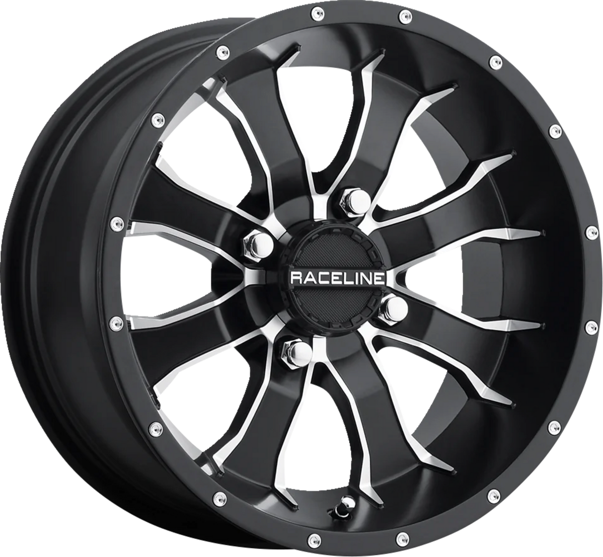 RACELINE WHEELS Wheel - Mamba - Front/Rear - Black/Machined - 10x5 - 4/156 - 3+2 A7710556-32