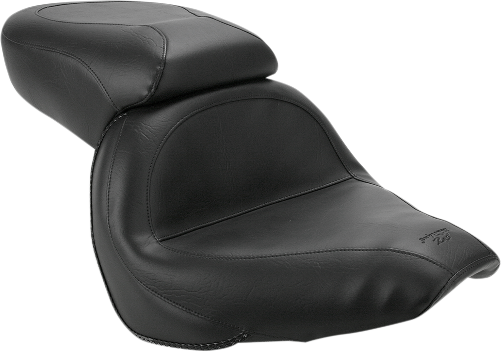 MUSTANG Seat - Vintage - Wide - Touring - Without Driver Backrest - One-Piece - Smooth - Black - VLX600 75794