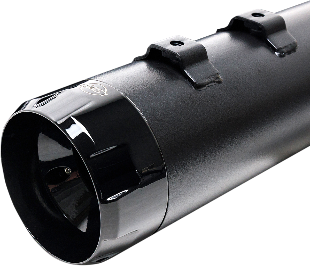 S&S CYCLE 4.5" Mufflers - Black with Black Thruster NOW HAVE ALL BLK END CAPS 550-0621