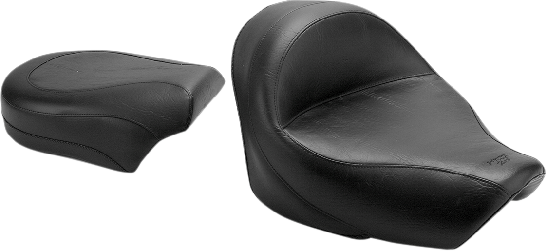 MUSTANG Seat - Vintage - Wide - Touring - Without Driver Backrest - Two-Piece - Smooth - Black - VT750 76521