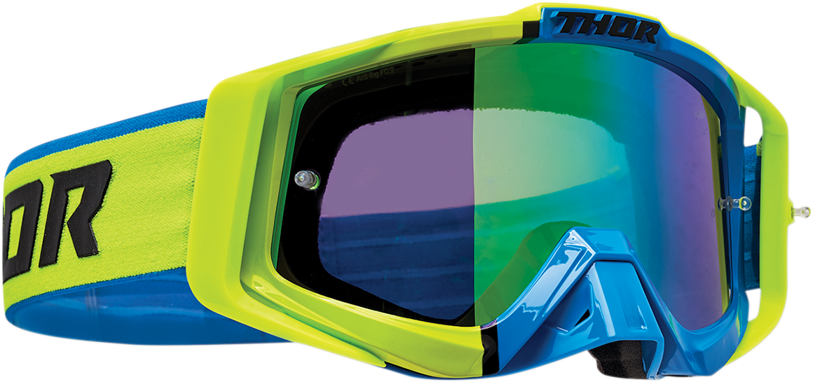 THOR Sniper Pro Goggles - Divide - Lime/Blue 2601-2221