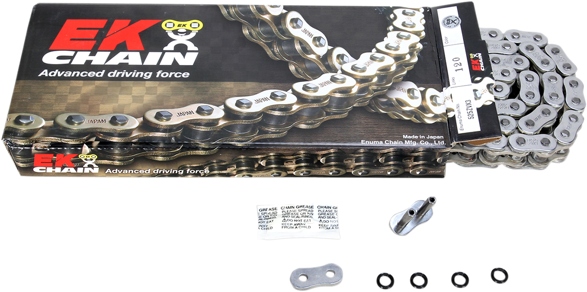 EK 525 ZVX3 - Sportbike Chain - 120 Links - Chrome 525ZVX3-120C