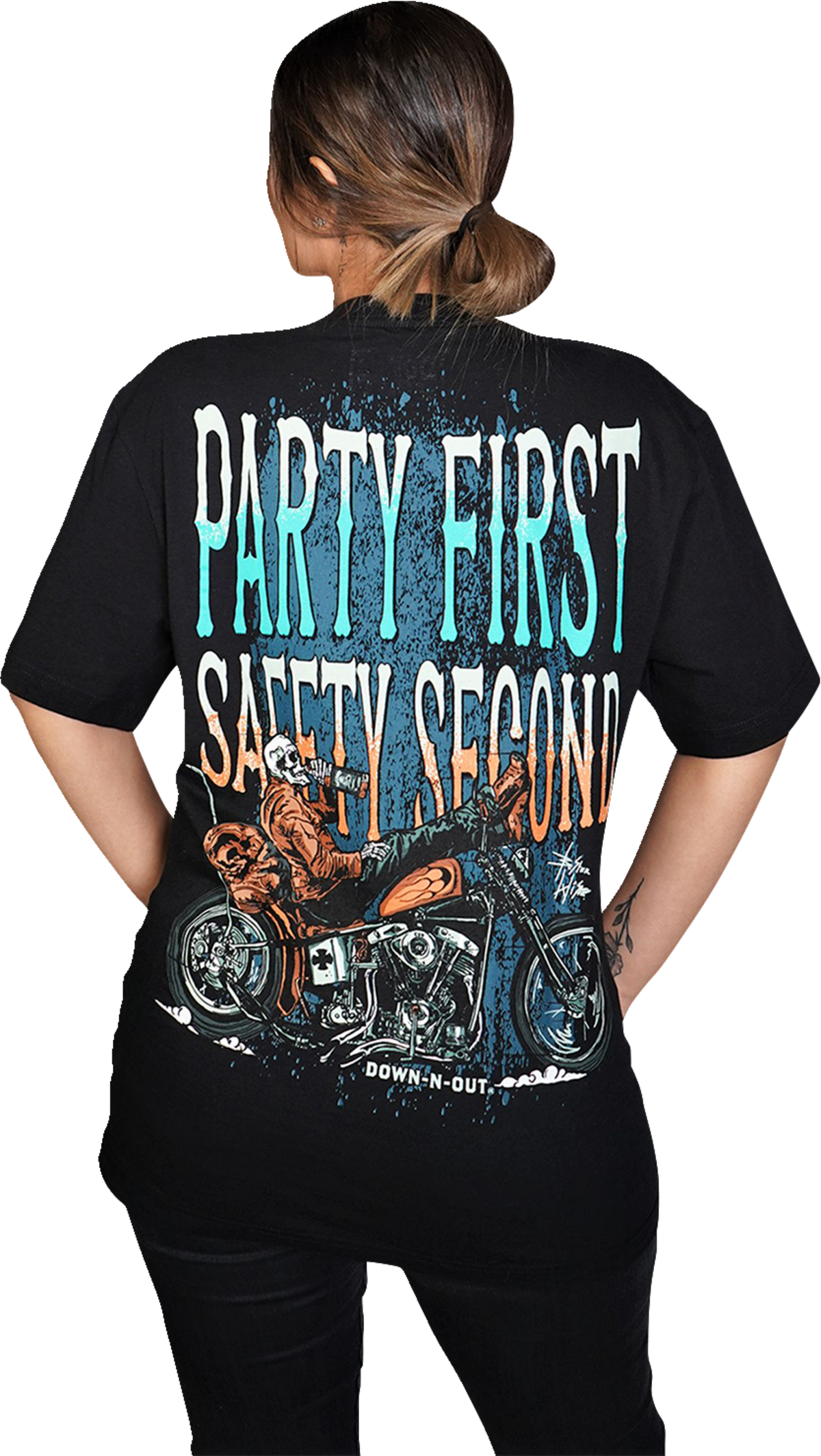 LETHAL THREAT Down-N-Out Party First Safety Second - Black - Large DT10043L