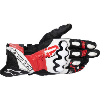 ALPINESTARS GP Plus R V3 Leather Gloves - Black/White/Bright Red - Large 3550825-1304-L