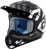 AFX FX-17Y Helmet - Attack - Matte Black/Silver - Medium 0111-1400