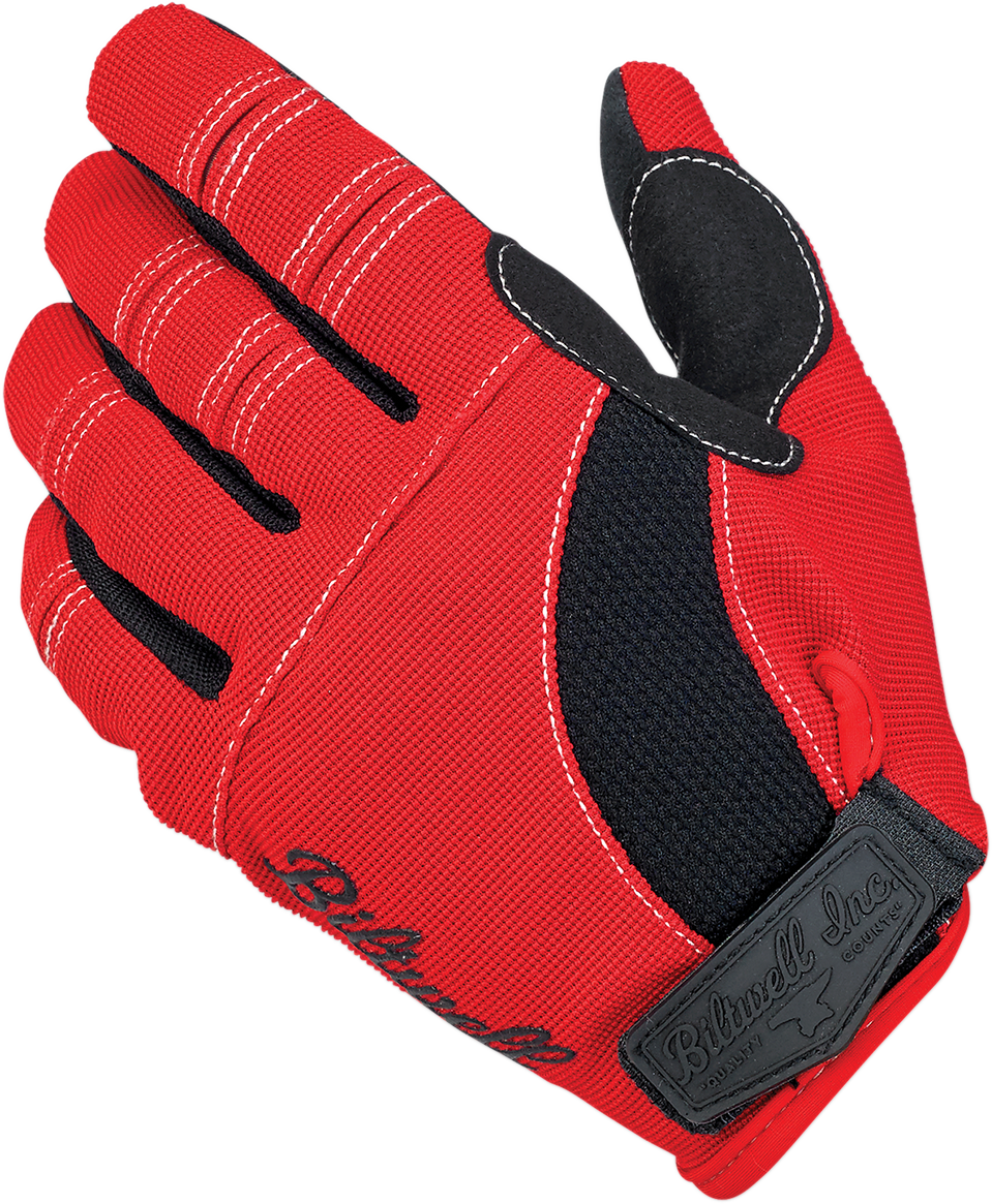 BILTWELL Moto Gloves - Red/Black/White - Large 1501-0804-004