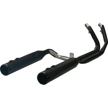 KHROME WERKS 2-into-2 Dominator Exhaust System with 4-1/2" Mufflers - Black with Race Tip - M8  200130