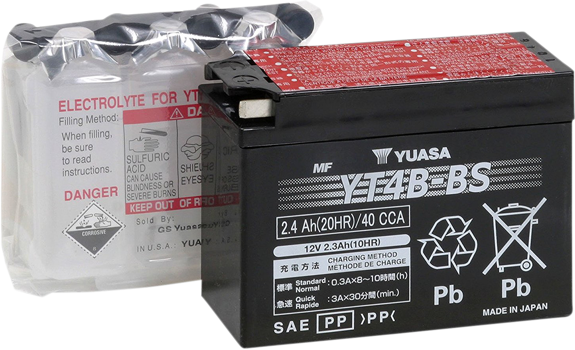 YUASA AGM Battery - YT4B-BS .12 L YUAM62T4B