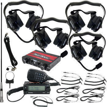 NAVATLAS Intercom/Radio and Headset Kit - 4-Seat - Black NI2RBHBK4
