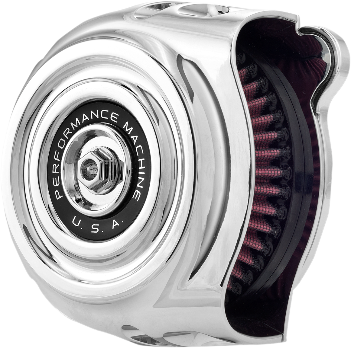 PERFORMANCE MACHINE (PM) Vintage Air Cleaner - Chrome - Big Twin 0206-2130-CH