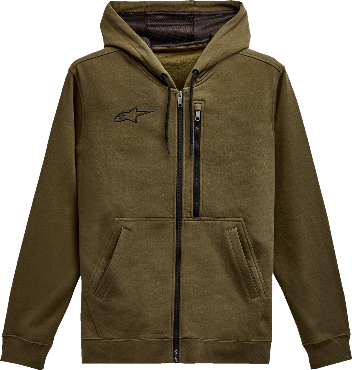 ALPINESTARS Asymmetrical Zip-up Hoodie - Military - Large 121351030690L