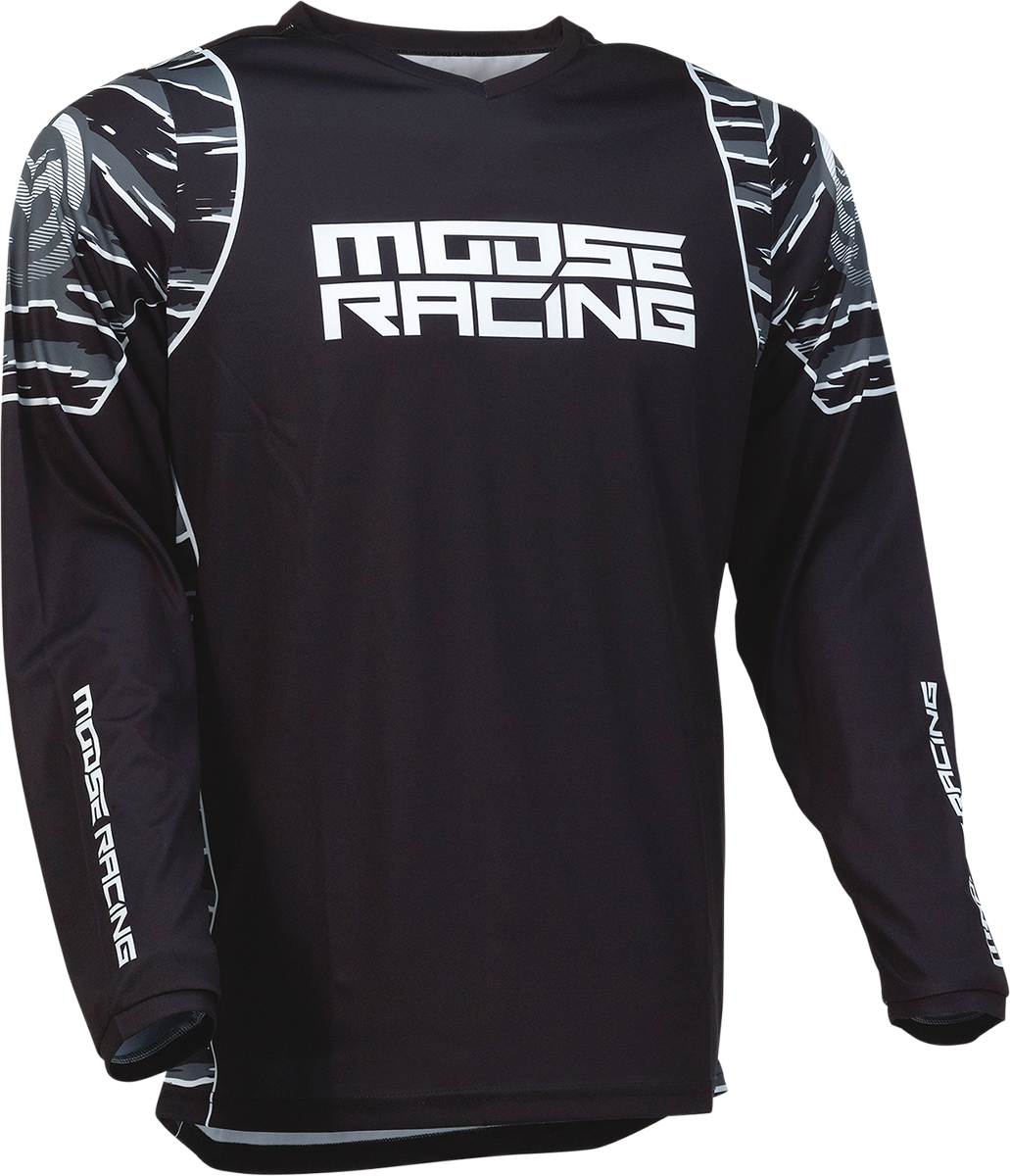 MOOSE RACING Qualifier Jersey - Black/White - Large 2910-6968