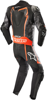 ALPINESTARS GP Plus v2 Camo 1-Piece Leather Suit - Black/Charcoal/Red Fluorescent - US 50 / EU 60 3150718-994-60