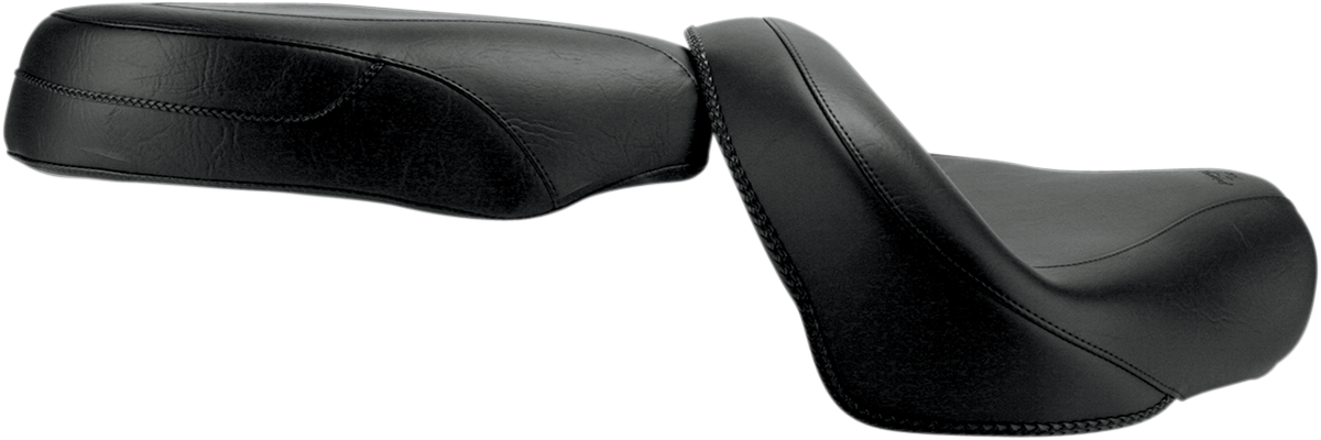 MUSTANG Seat - Vintage - Wide - Touring - Without Driver Backrest - Two-Piece - Smooth - Black 76071