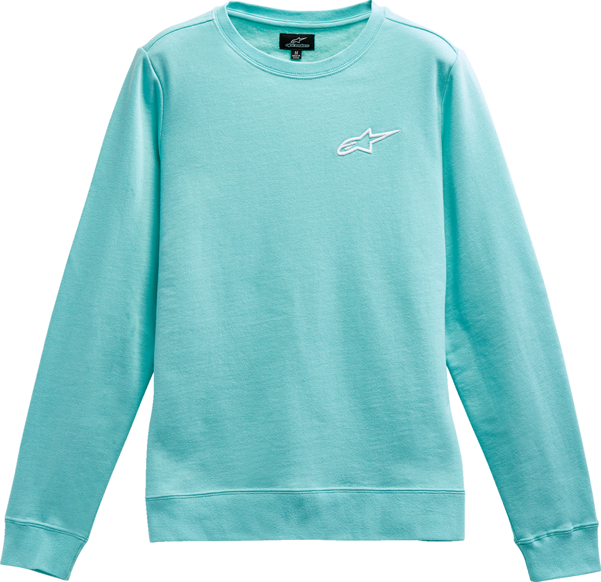 ALPINESTARS Women's Ageless Crew Fleece - Light Aqua/White - Large 1232518207226L